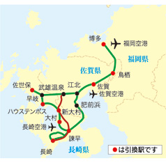 西九州フリーきっぷ地図