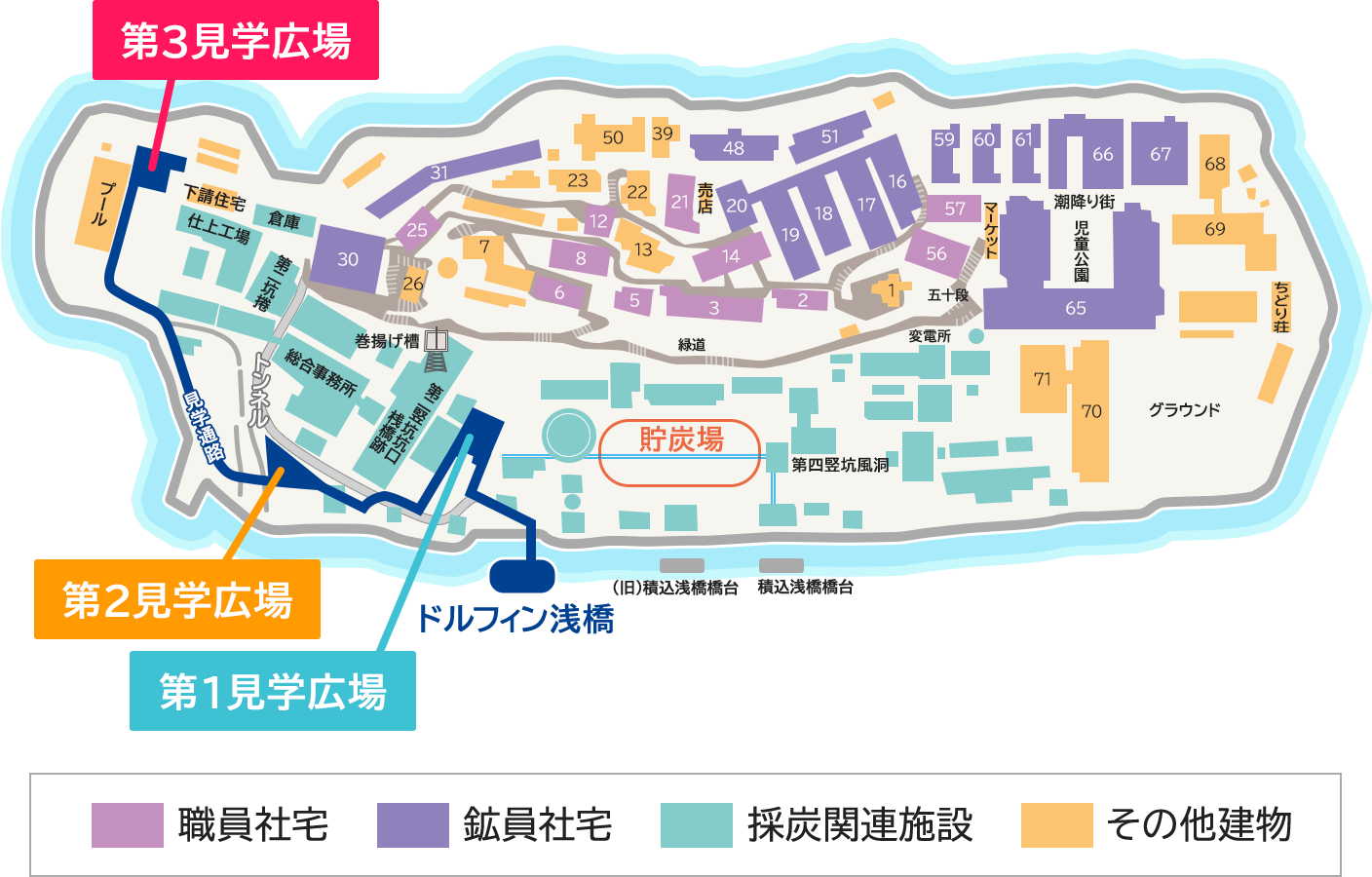 軍艦島地図
