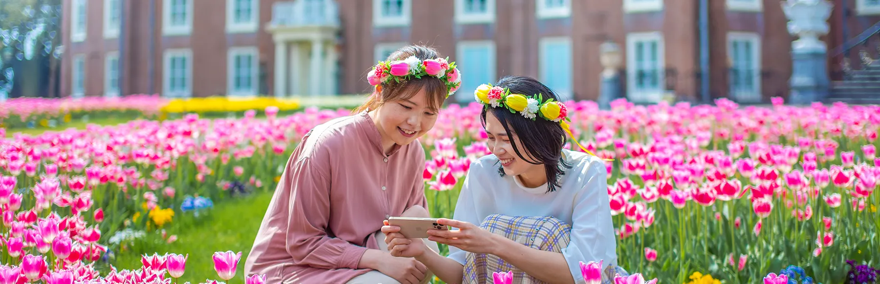 ハウステンボス 昼花と人