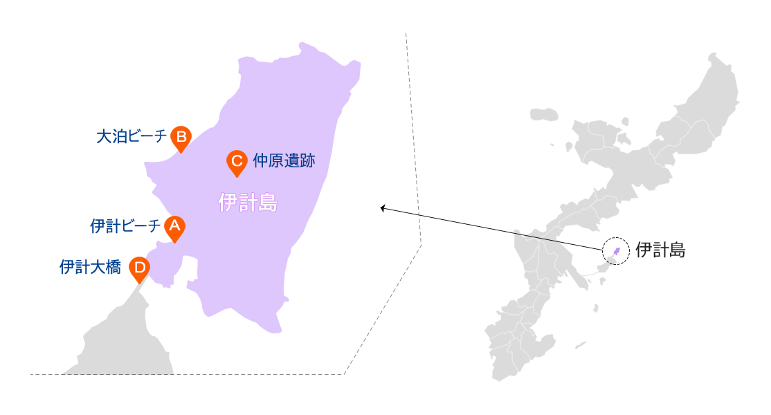 伊計島人気スポット・観光情報地図