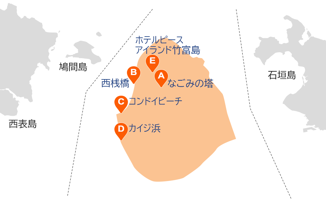 竹富島人気スポット・観光情報地図