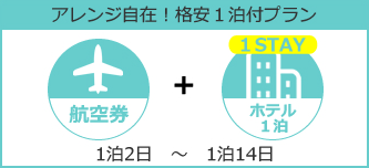 アレンジ自在!格安1泊付プラン