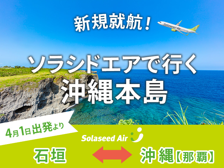 【変動】新規就航!ソラシドエアで行く沖縄本島!石垣発 1泊2日