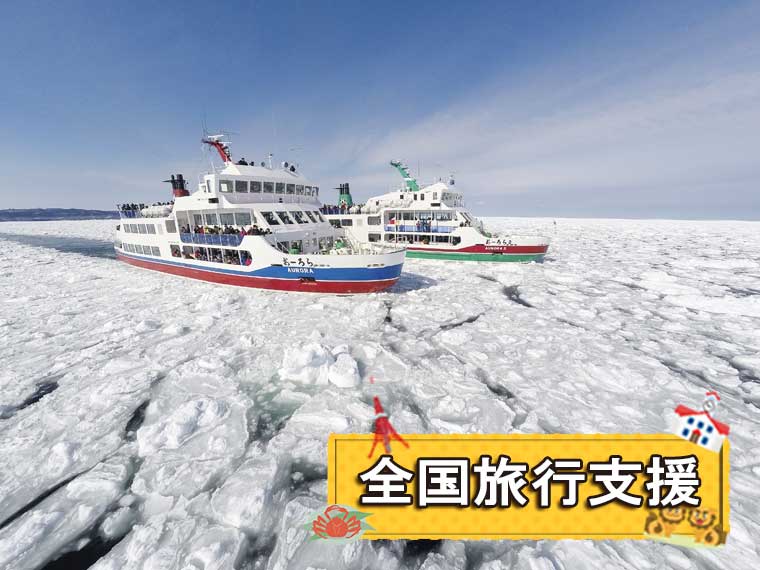 冬の知床・網走!流氷砕氷観光船おーろら号乗船券付!